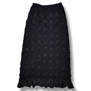 Peplum Yoshiki Mishinuma Pleated Maxi Skirt S/M Black Wearable Art Vintage Goth